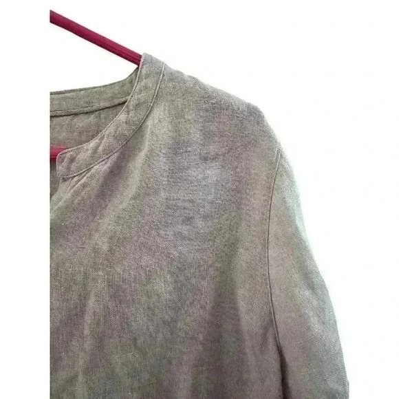 100% Irish‎ Linen Button Up Shirt Size Medium M Sigrid Olsen Coastal Natural - Picture 9 of 16